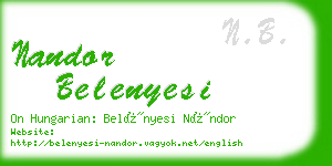 nandor belenyesi business card